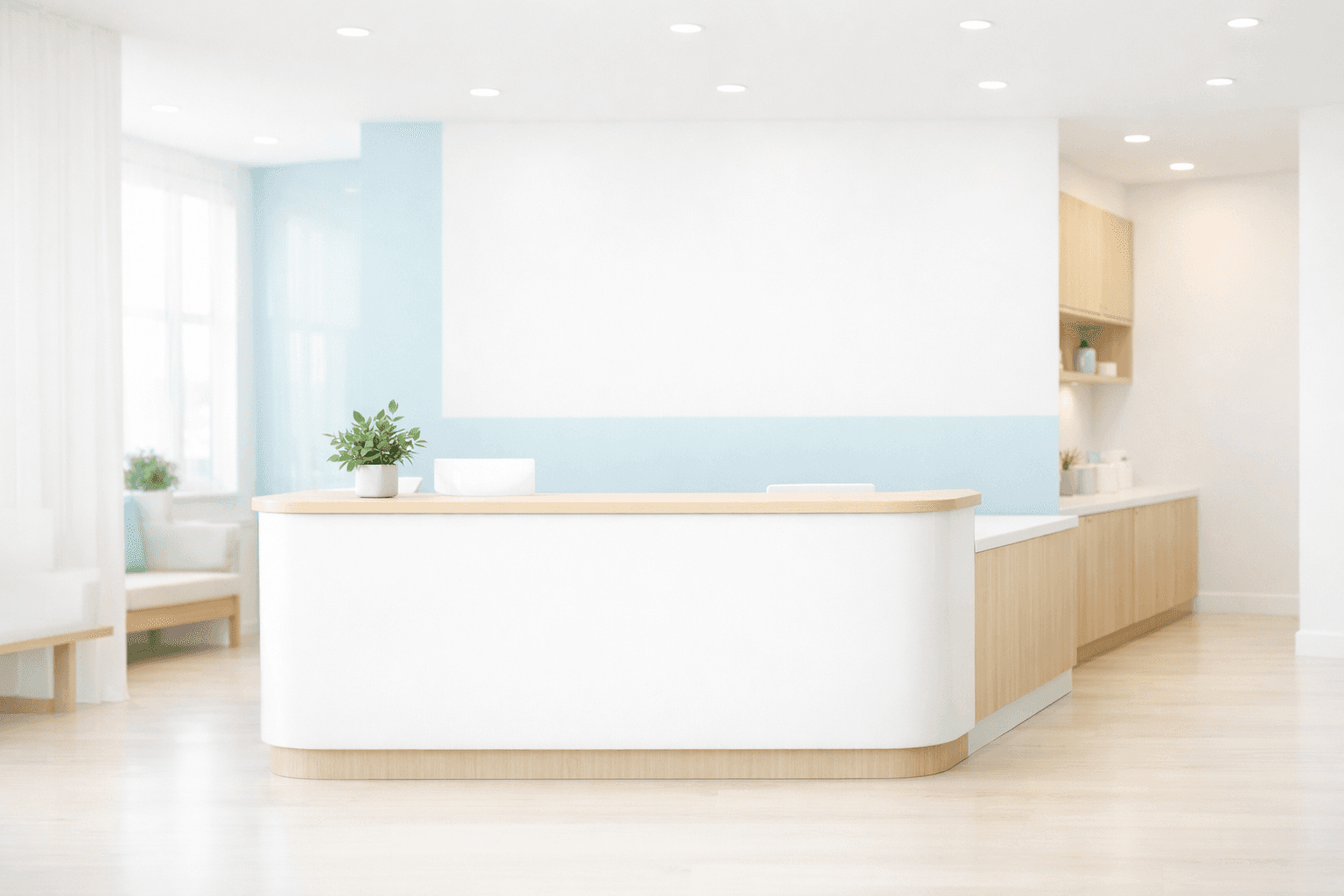 Modern dental clinic reception area